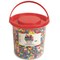 S&S Worldwide Color Splash! Pony Bead Bucket, 4 lbs - Over 6,500 Beads! Assorted Bright Plastic Beads in Portable, Stackable, Storable Bucket! For Kids, Camp, School, Groups, 6mm x 9mm w/3.5mm hole